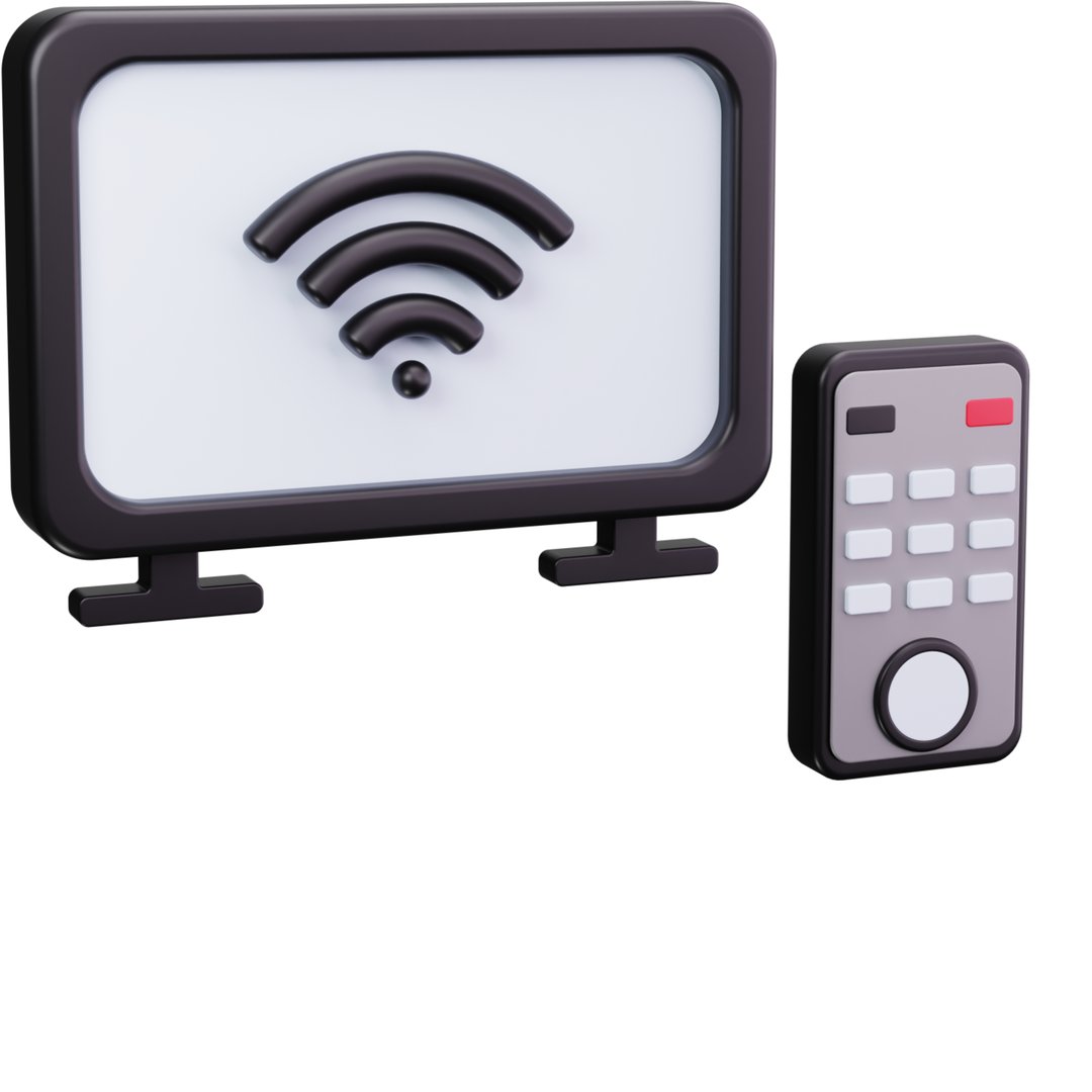 Smart TV control icon symbolizing connected entertainment and home media automation