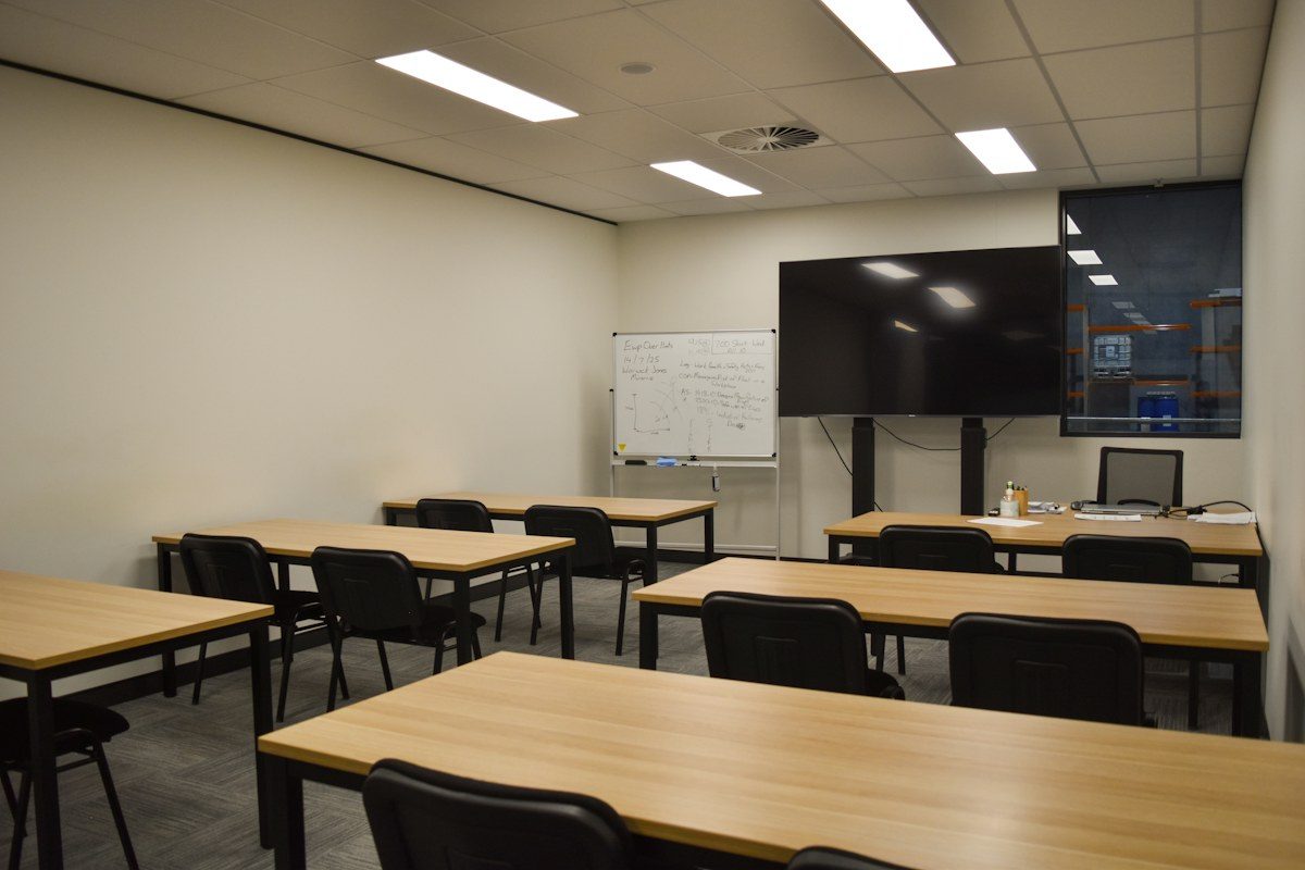 Classroom with a large display at the front